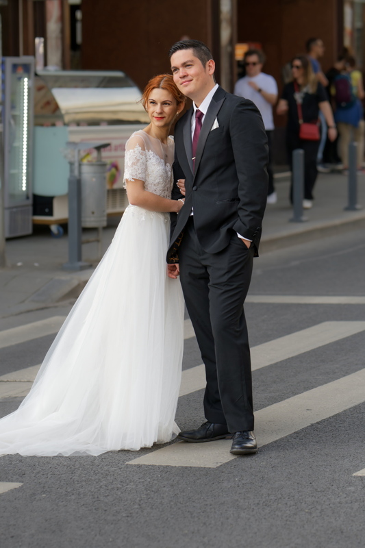 Couple captured in a candid moment during the wedding day celebration